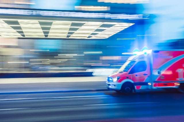 ambulance speeding to hospital