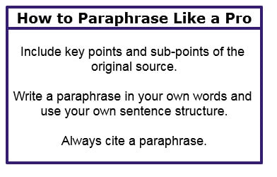 how to properly paraphrase