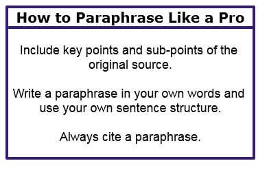 essay paraphrasing rules