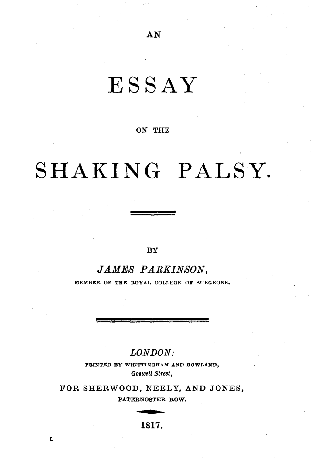 Title page for an essay