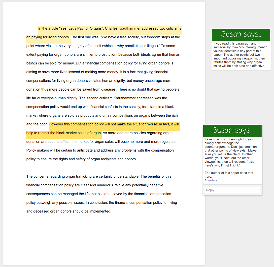 counter argument essay format