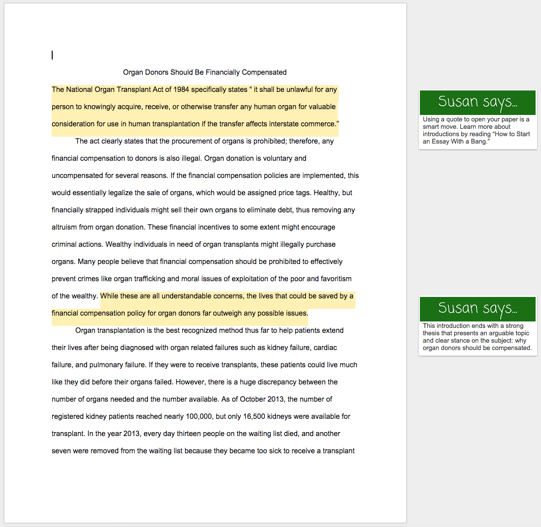 how to write an argumentative thesis