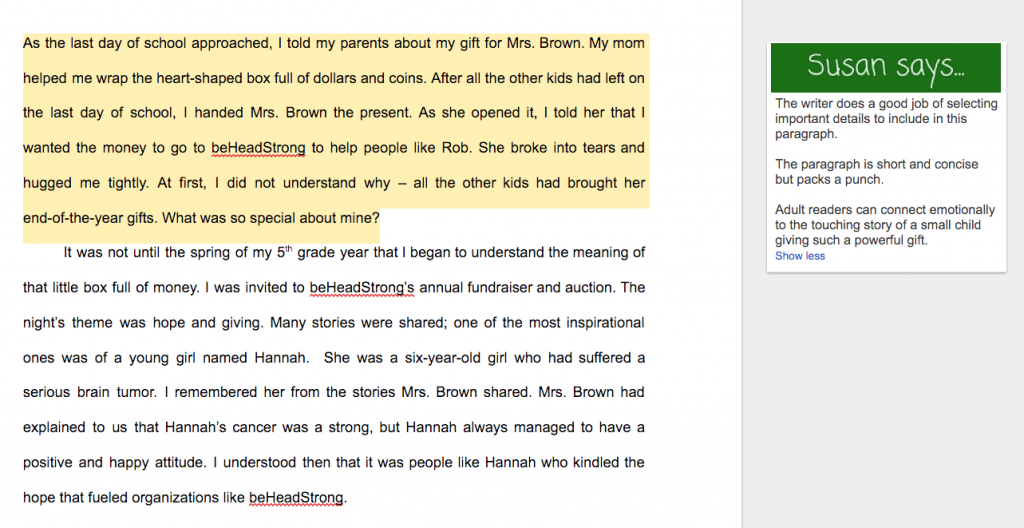 narrative essay example