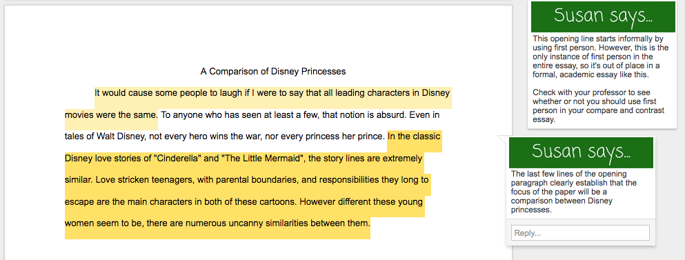 comparing two essays example