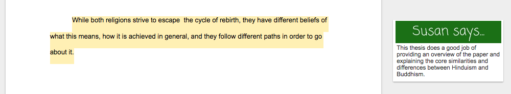 Comparison essay examples