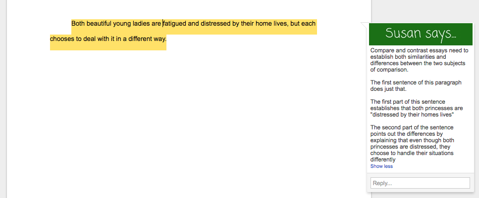 a comparison essay examples