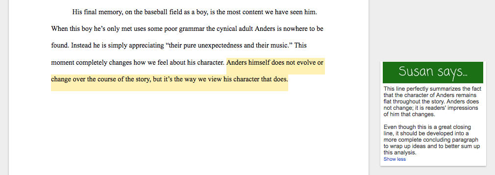 writing a thesis statement for a character analysis