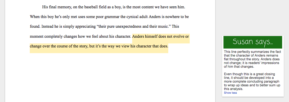 thesis statement for character analysis