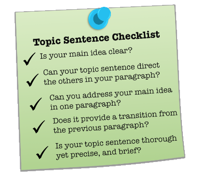 how write a topic sentence