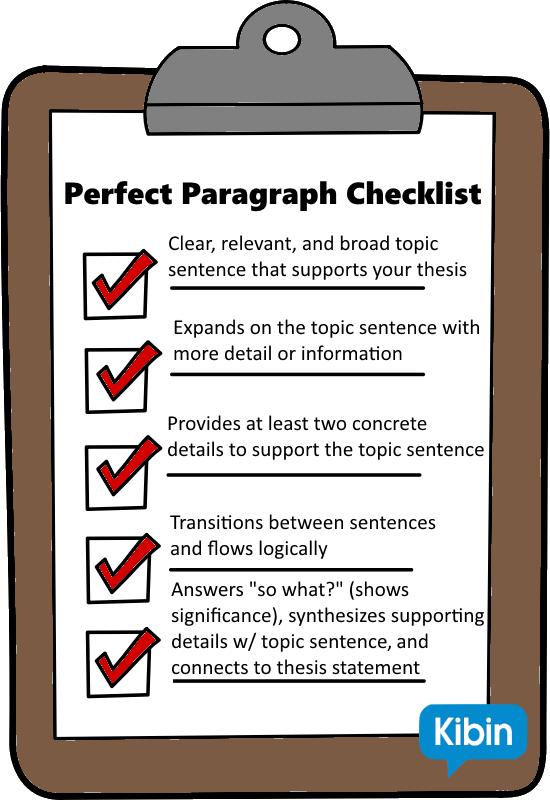 checklist for 5 paragraph essay