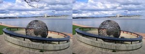 two images of captain james cook memorial globe with minor changes