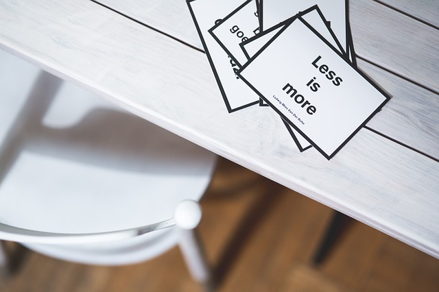 pile of note cards on white table